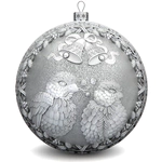 Set of 6 silver Christmas balls "New Year"